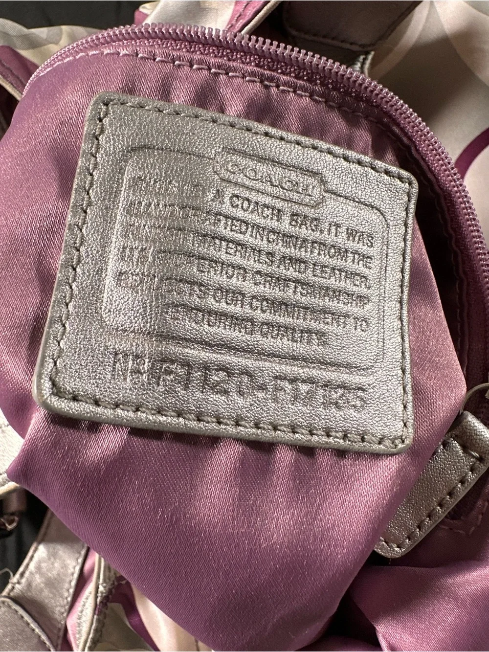 Coach Soho Scarf Print Shoulder Bag Purple Gray Silver Retro Y2K F17135 Vintage